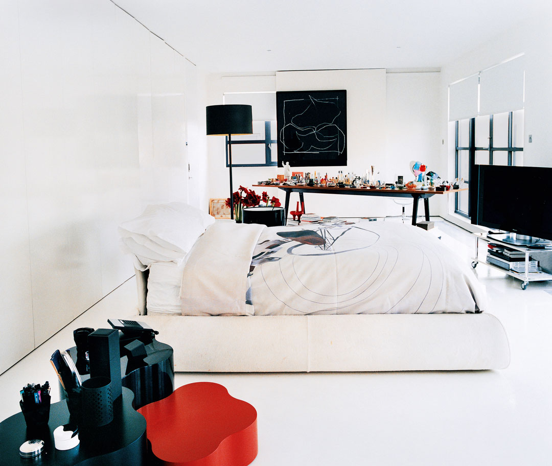 Zaha Hadid's bedroom in London. Completed 2006. From Interiors: The Greatest Rooms of the Century.  