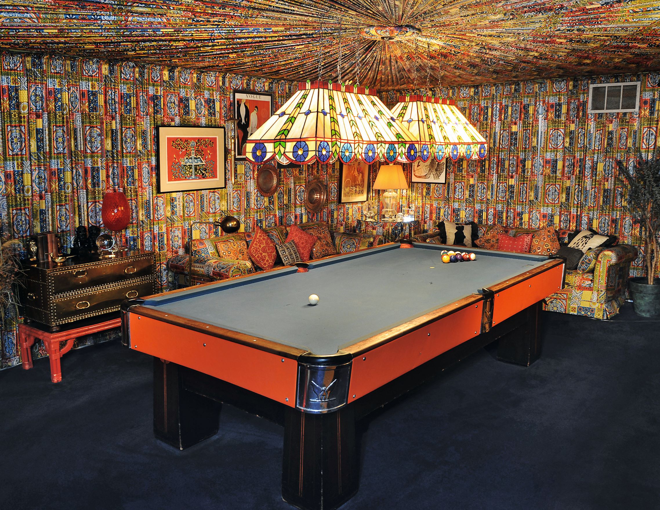 The Pool Room at at Graceland, Memphis, Tennessee, USA. Open to the public. Singer, actor. Courtesy of Elvis Presley Enterprises, Inc