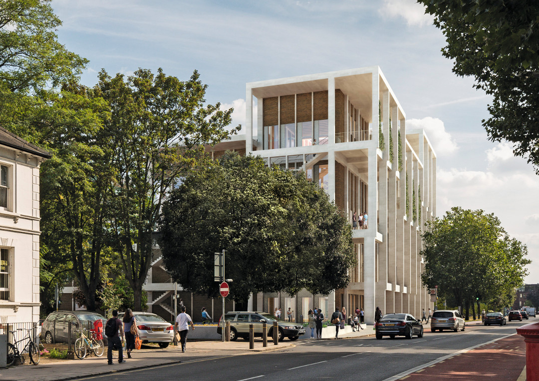 Exterior rendering of the Town House, Kingston-up-Thames by Grafton Architects