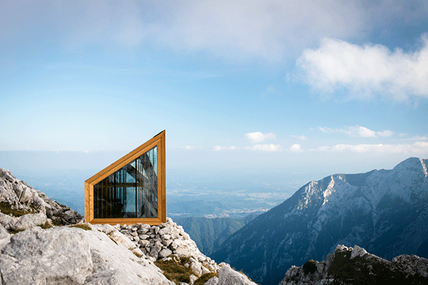 The Alpine Shelter, Slovenia by Rieder Smart Elements and OFIS Arhitekti. Photograph by OFIS. From Elemental Living