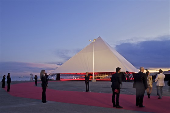 OMA's temporary Cannes film pavilion, built for Kanye West