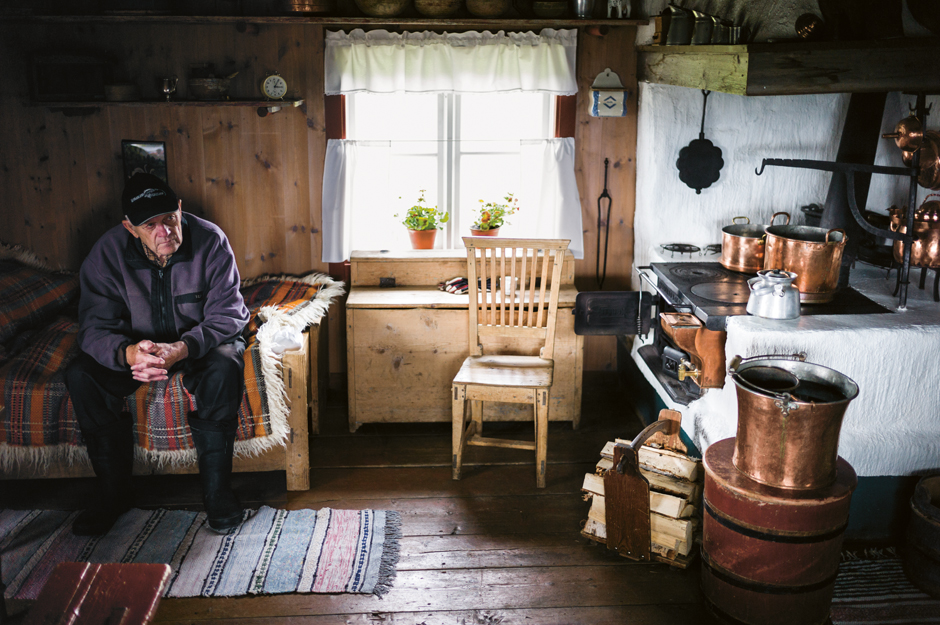 The interior of a northern Swedish mountain farm house, summer. From the Nordic Cookbook