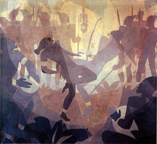 Negro in an African Setting (1934) by Aaron Douglas. From Art in Time