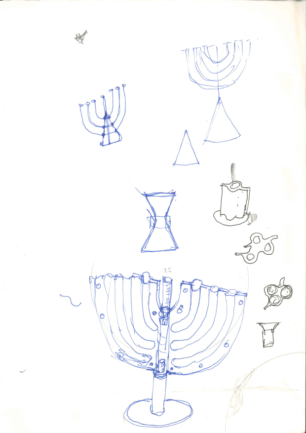 Menorah candlesticks, 1985 by Achille Castiglioni for Alessi. From Alessi - In-Possible  
