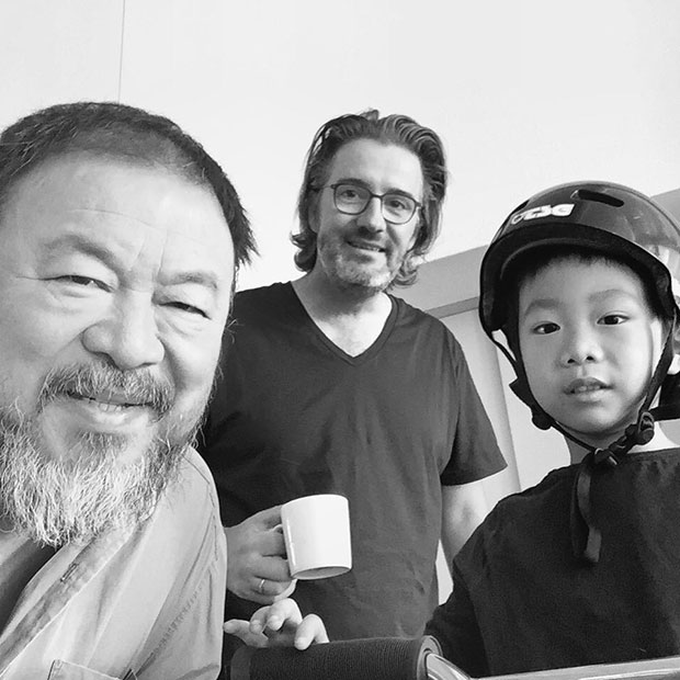 Ai Weiwei, Olafur Eliasson and Ai Lao. Image courtesy of Ai Weiwei's Instagram