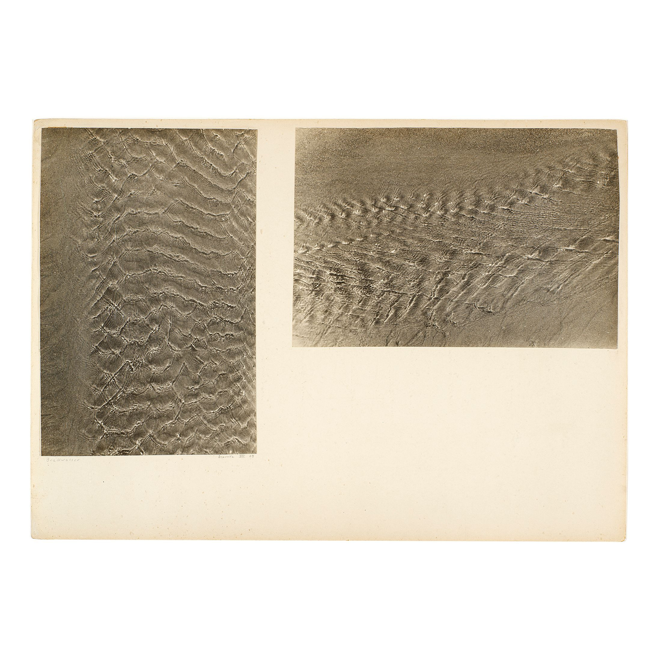 Josef Albers, Brackwasser Biarritz VIII ’29, 1929. Gelatin silver prints mounted on cardboard. © 2020 The Josef and Anni Albers Foundation/ARS, NY/DACS