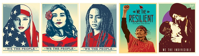 All six posters from the Amplifier Foundation’s We The People campaign.