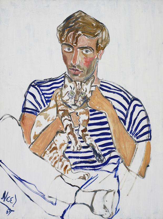 Hartley With a Cat (1969) by Alice Neel
