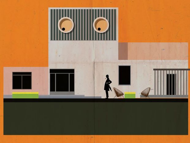 Detail from Federico Babina's Mon Oncle poster