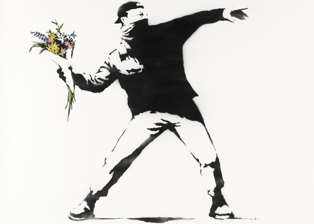 Love Is In The Air (2006) by Banksy