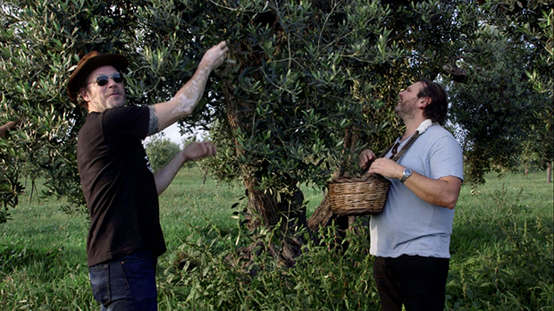 Frank Falcinelli (left) and Frank Castronovo (right) in  Sicily during the second episode of Being Frank