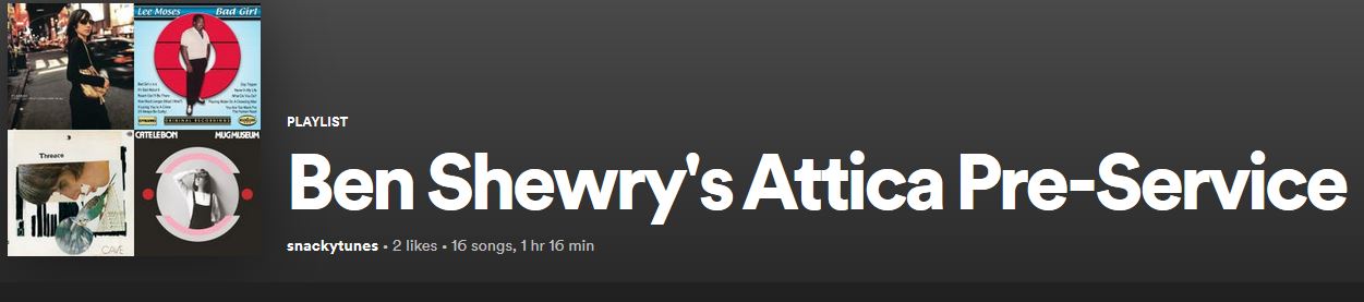  Ben Shewry’s Attica Pre-Service playlist