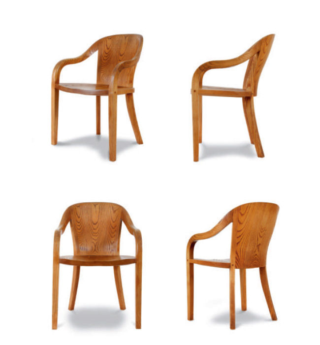 The 1550 University carved-wood frame armchair was first designed for the LBJ Library at the University of Texas. It is carved from solid blocks of wood, then meticulously joined and finished.