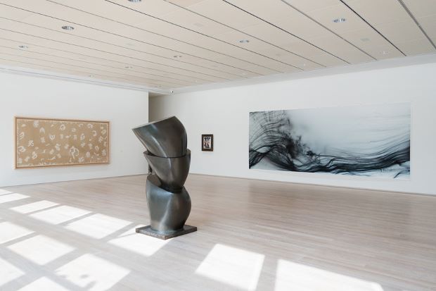 Tillmans Freischwimmer image beside works by Picasso and Matisse. Photograph by Wolfgang Tillmans.