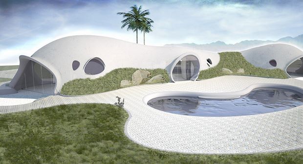 A Binishell resort as rendered by Binishells