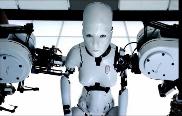 A still from Björk's 1999 video, All Is Full of Love, by Chris Cunningham