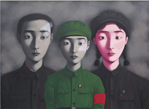 Bloodline: Big Family No. 3 (1995) by Zhang Xiaogang sold at Sotheby’s in Hong Kong 5 April 2015, for HK$94.2 million/US$12.1 million, setting a world auction record for the artist