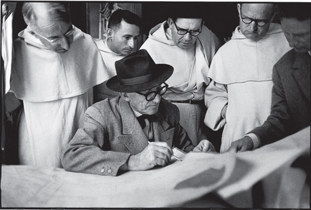 René Burri, Le Corbusier at the monastery in Eveux-sur-l'Arbresle, France, 1959. Photograph by René Burri
