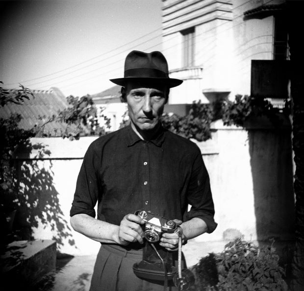 Unknown Photographer Burroughs in the Hotel Villa Mouniria Garden, Tangier Scan from negative
5.6 x 5.8 cm © Estate of William S. Burroughs. Courtesy of the William S. Burroughs Estate