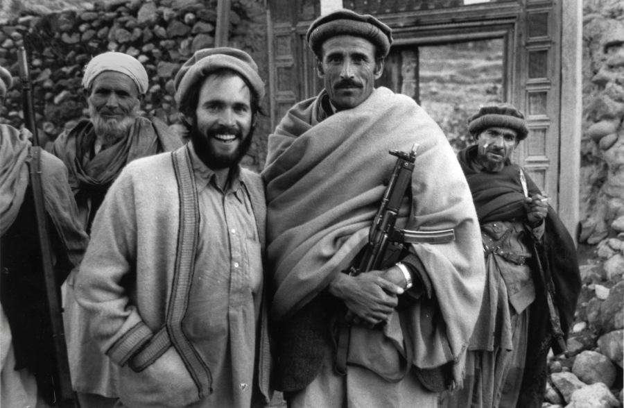 Steve McCurry (centre left) in Afghanistan, 1979