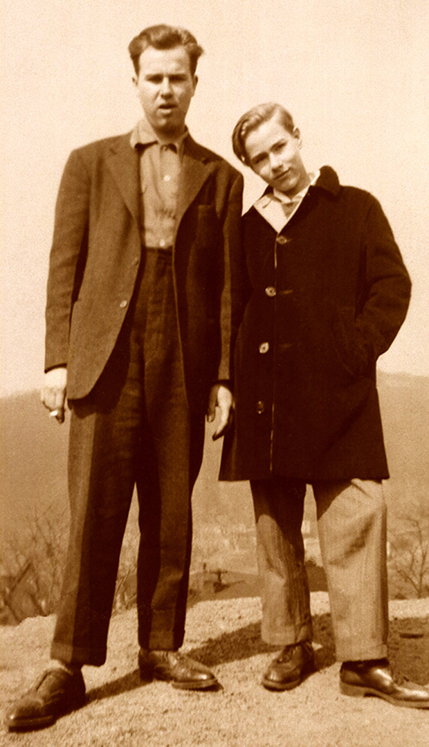 Paul and Andy Warhola, circa 1943. Photo by Anne Warhola.