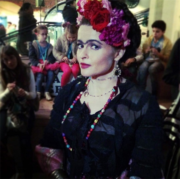 Helena Bonham Carter as Frida Kahlo, at Wahaca's Day of the Dead event