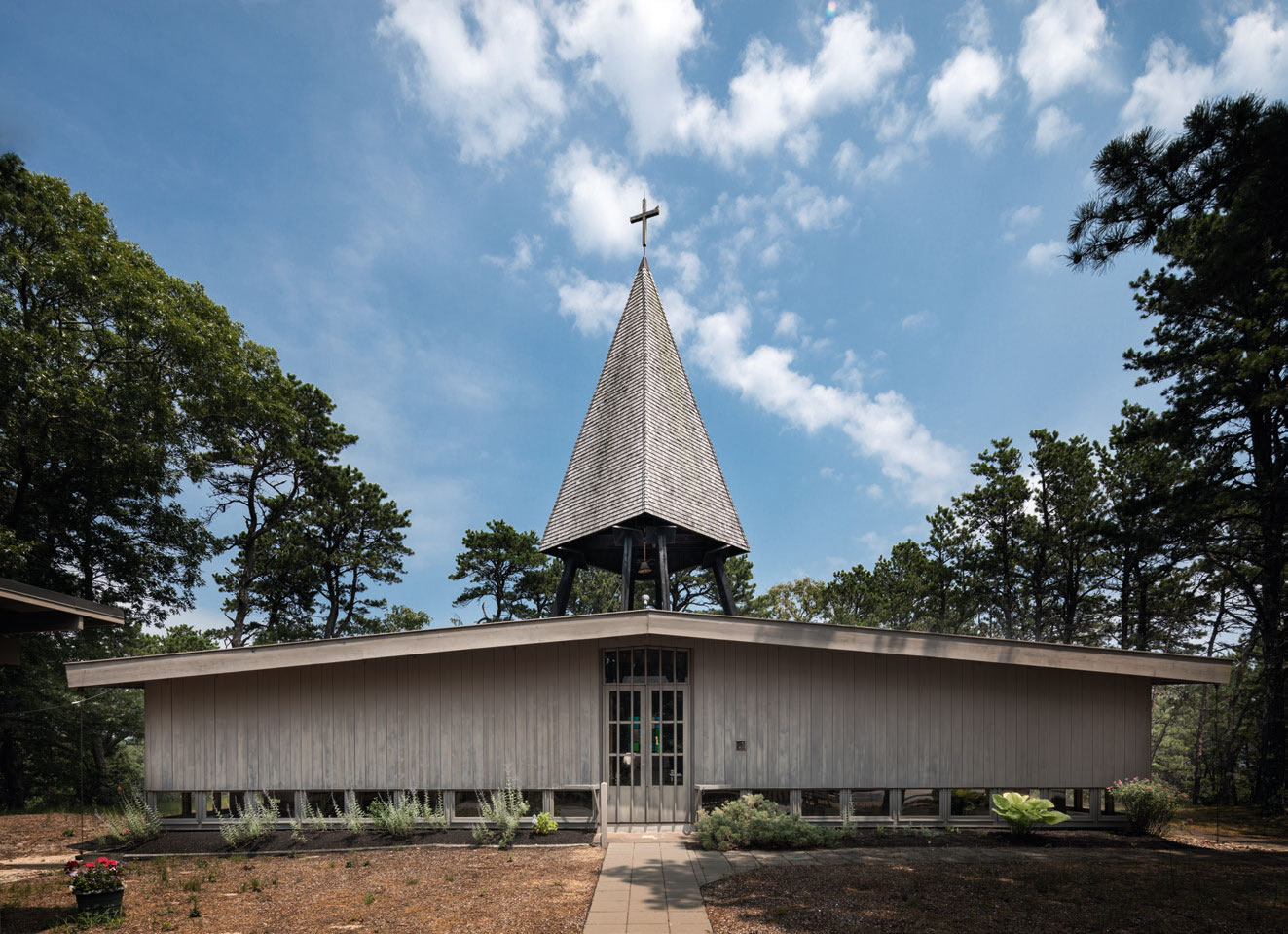 The Chapel of St. James the Fisherman in Wellfleet, Massachusetts, by Olav Hammarstrom. As featured in Mid-Century Modern Architecture Travel Guide: East Coast USA. All photographs by Darren Bradley
