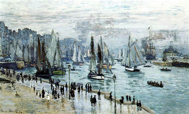 Fishing Boats Leaving The Harbour Le Havre - Claude Monet
