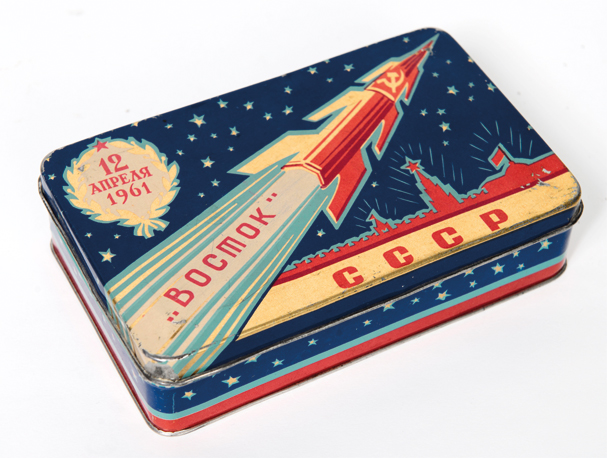 USSR Vostok (East) Rocket Tin for Sweets - Moscow Design Museum