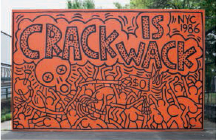 Crack is Wack, 1986, Playground, between East 127th Street, Second Avenue and Harlem River Drive, New York, by Keith Haring