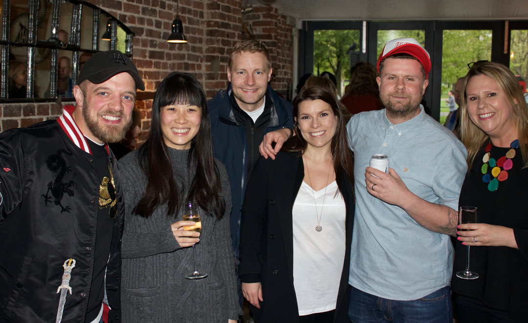 James Knappett, Sandia Chang, party guests and Robin Gill and his wife from The Dairy - photo Bonnie Beadle