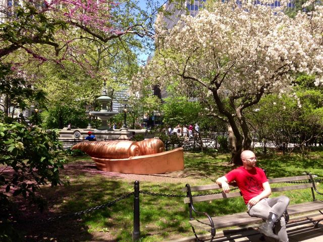 Danh Vo’s We The People (detail) (2011 -2014) at City Hall Park, New York, courtesy of Public Art Fund