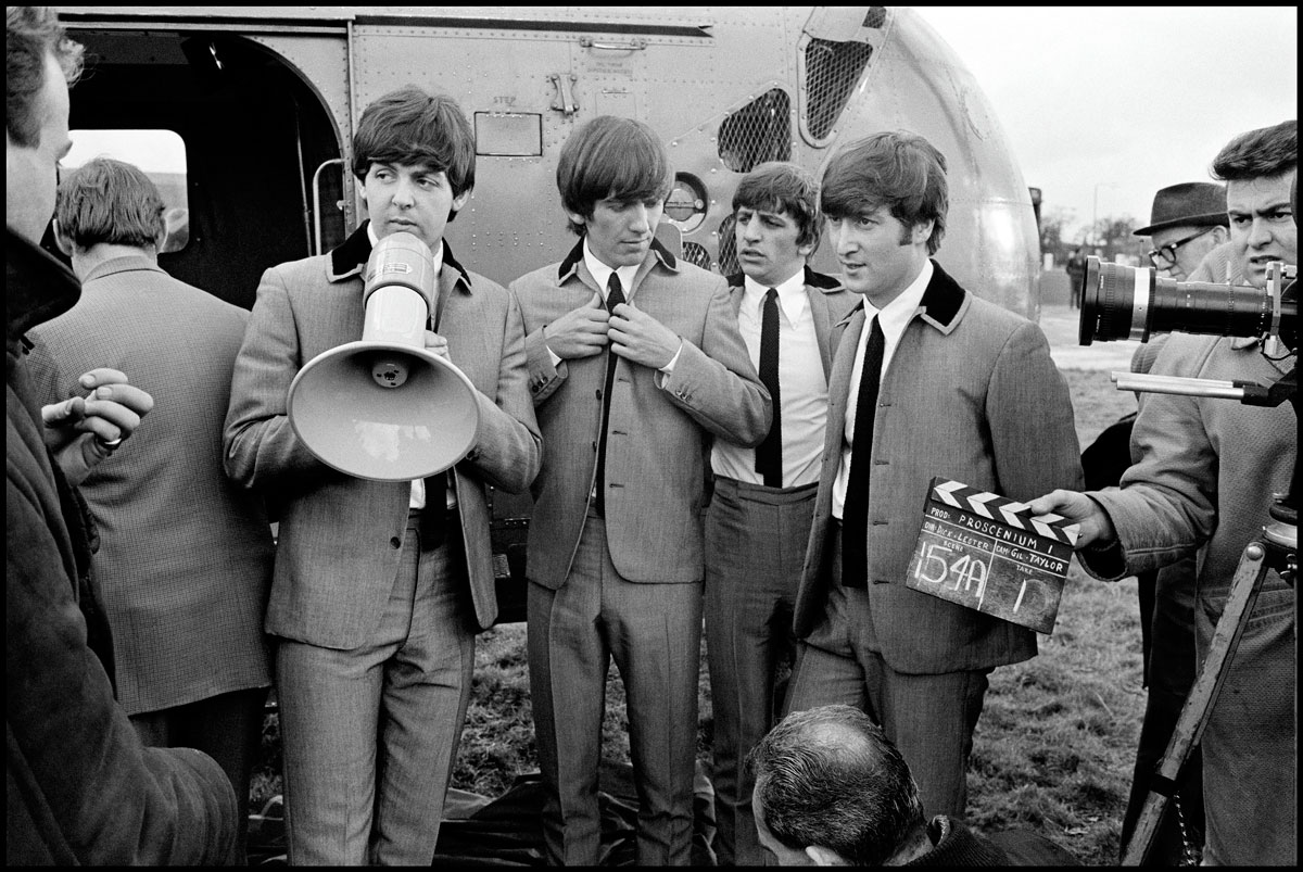 The Beatles during filming of “A Hard Day’s Night.” London, England. 1964 © David Hurn / Magnum Photos