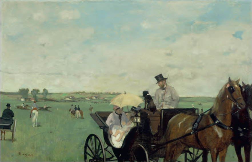 At the Races in the Countryside (1869) by Edgar Degas, as reproduced in The Art Museum