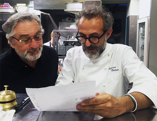 Robert de Niro and Massimo Bottura, July 2016. Image courtesy of Massimo Bottura's Instagram