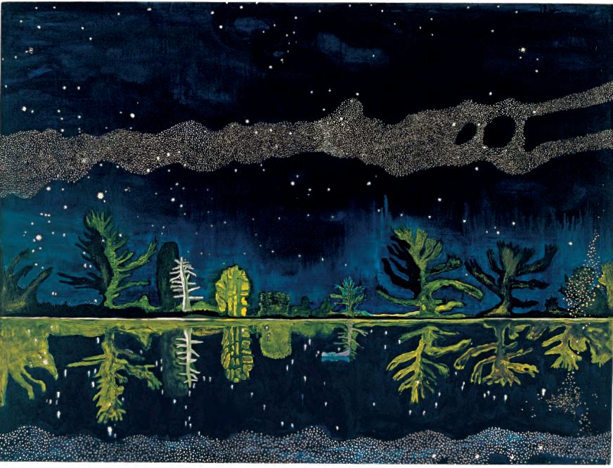 Mliky Way (1989-90) by Peter Doig, as reproduced in Universe