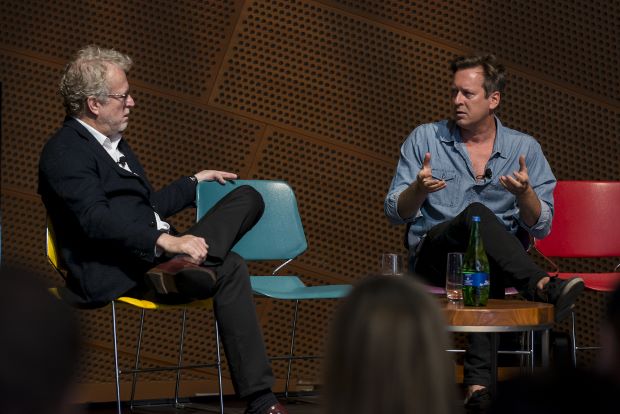 Brad Cloepfil (left) and Doug Aitken (right) at the Innovation Conference. Image by Steve Hill
