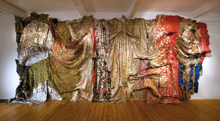 In the World, But Don't Know the World (2009) by El Anatsui, as featured in The 21st Century Art Book