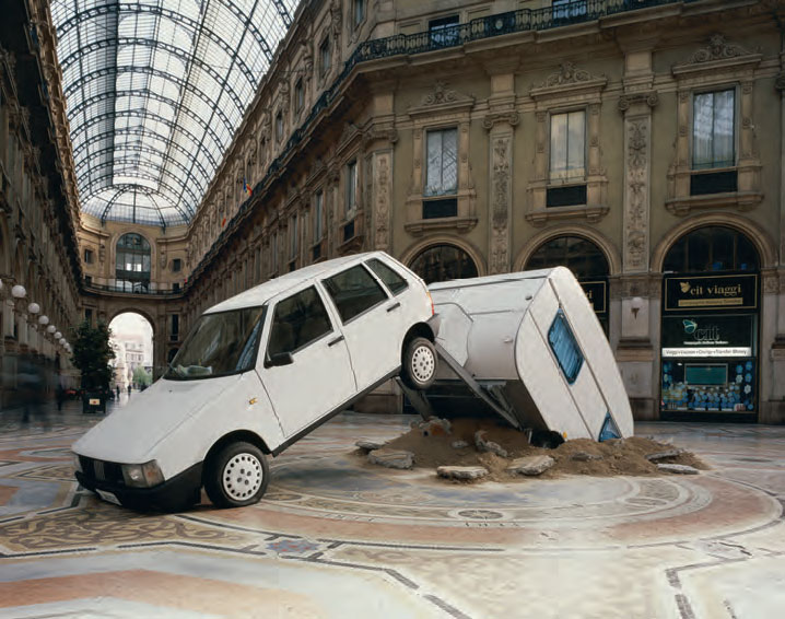 Short Cut, 2003 Mixed media, 250 x 850 x 300 cm Installation view at Galleria Vittorio Emanuele, Milan. As reproduced in Co-Art