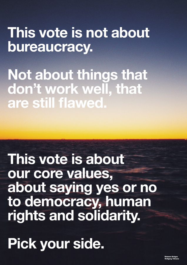 A poster from Wolfgang Tillmans' pro-EU campaign