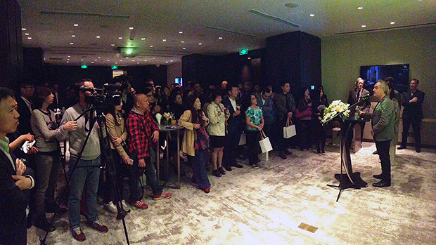 Adrià addresses a crowd of Beijing-based media and gastronomy VIPs