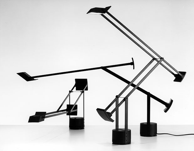 The Tizio lamp by Richard Sapper. Desk clutter not pictured