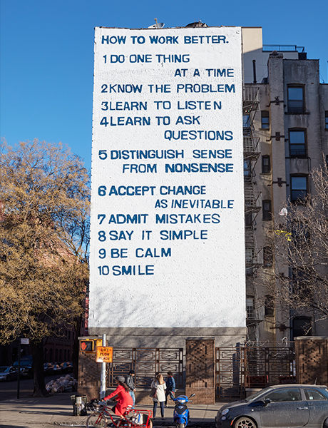 How to Work Better (2016) by Fischli and Weiss. Rendering courtesy of Public Art Fund