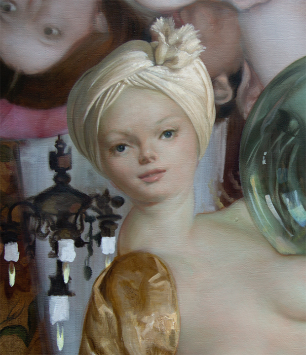 John Currin, Fortune Teller (detail), 2014. Courtesy of the artist and Gagosian Gallery. (c) John Currin.