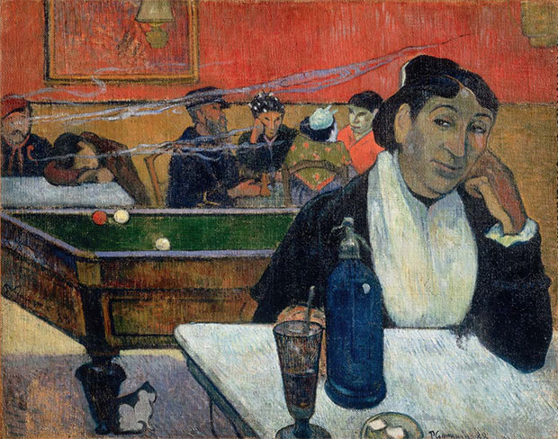 Paul Gauguin, Night Café at Arles (Madame Ginoux), 1888 Oil on canvas, 71.5 × 91.5 cm / 28 × 36 in Pushkin Museum, Moscow. As reproduced in Art in Time