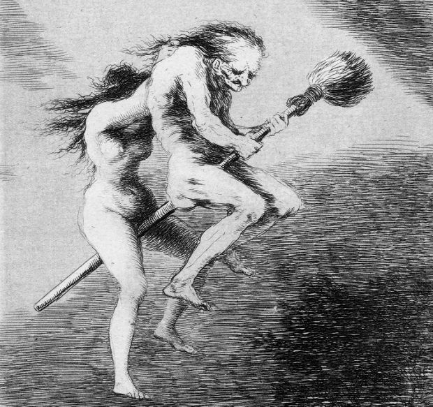 Detail from Linda Maestra (1799) from Los Caprichos by Francisco Goya