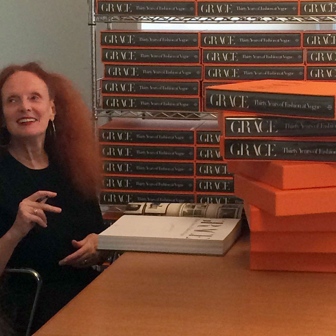 Grace signing copies at the Phaidon offices, New York