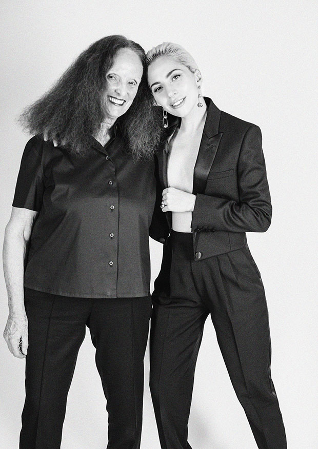 Grace Coddington and Lady Gaga. Image by Lady Gaga in Tiffany & Co.'s new campaign. Art direction by Grace Coddington. Image by Hanna Besirevic