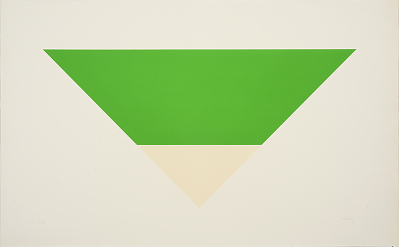 Green and White Pyramid (1970) by Ellsworth Kelly