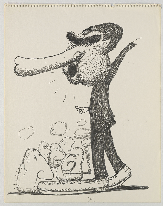 Untitled (Poor Richard) (1971) by Philip Guston. Image courtesy of Hauser & Wirth